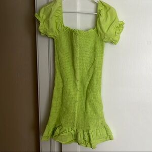 Lime Green Ruffled Women's Dress
